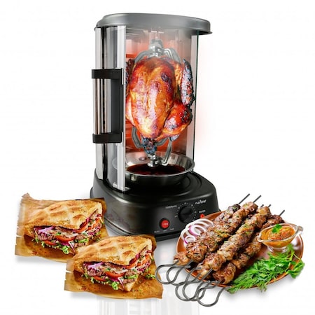 Nutrichef Vertical Rotisserie Oven - Rotating Kebob Cooker PKRTVG34